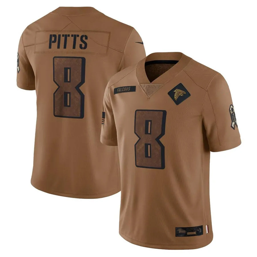 A.Falcons #8 Kyle Pitts Sr. Player Brown Salute To Service Limited Football Jerseys