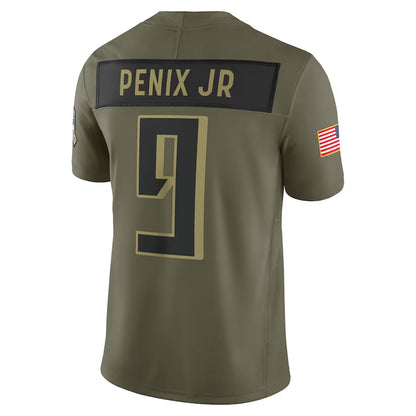 A.Falcons #9 Michael Penix Jr. Player Olive Salute to Service Limited Football Jerseys