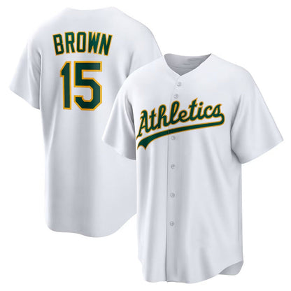 Oakland Athletics #15 Seth Brown Home Replica Jersey - White Stitched Baseball Jersey