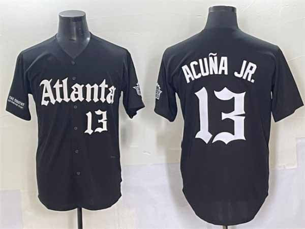 Atlanta Braves #13 Ronald Acuna Jr. Black Gothic South x Outkast Edition Vapor Limited Stitched Baseball Jersey
