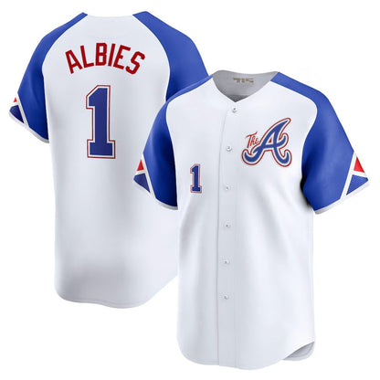 Atlanta Braves #1 Ozzie Albies City Connect Limited Jersey - White Baseball Jerseys