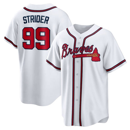 Atlanta Braves #99 Spencer Strider Replica Player Jersey - White Baseball Jerseys