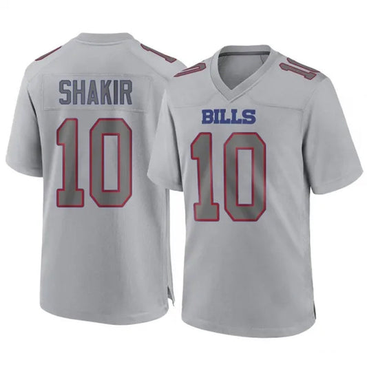 B.Bills #10 Khalil Shakir Player Gray Replica Game Football Jerseys