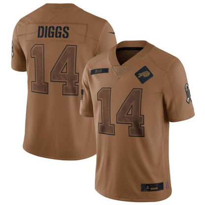 B.Bills #14 Stefon Diggs Brown 2023 Salute To Service Limited Jersey American Stitched Football Jerseys