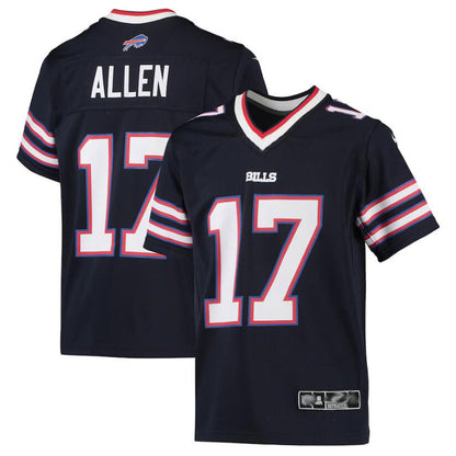B.Bills #17 Josh Allen Player Navy Inverted Team Game Football Jerseys