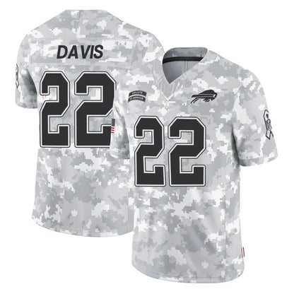 B.Bills #22 Ray Davis Player Arctic Camo Salute to Service Limited Football Jerseys