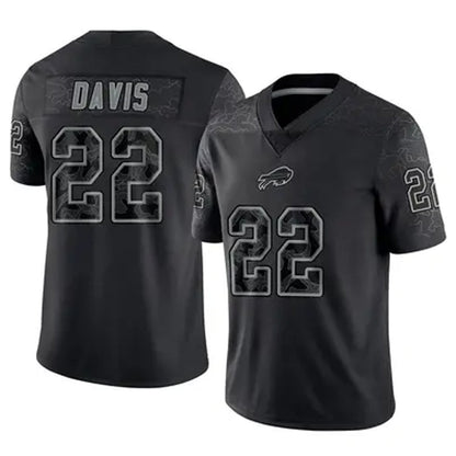 B.Bills #22 Ray Davis Player Black RFLCTV Limited Football Jerseys