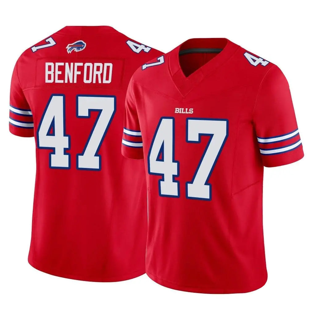 B.Bills #47 Christian Benford Player Red Vapor F.U.S.E. Limited Football Jerseys