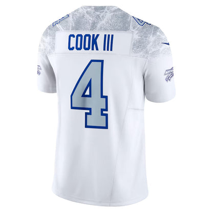 B.Bills #4 James Cook III Player White Rivalries Collection Vapor Limited Football Jerseys