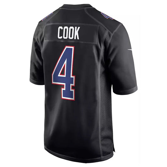 B.Bills #4 James Cook Player Carbon Black Fashion Football Jerseys
