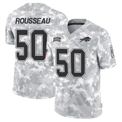 B.Bills #50 Gregory Rousseau Player Arctic Camo Salute to Service Limited Football Jerseys
