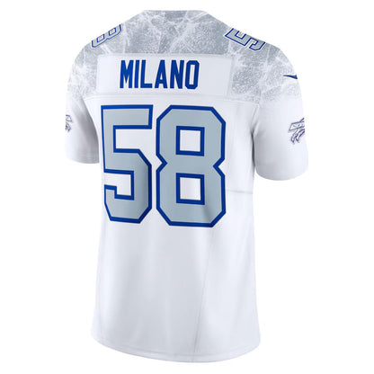 B.Bills #58 Matt Milano Player White Rivalries Collection Vapor Limited Football Jerseys