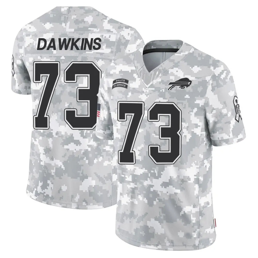 B.Bills #73 Dion Dawkins Player Arctic Camo Salute to Service Limited Football Jerseys