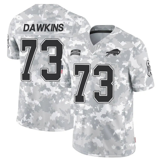 B.Bills #73 Dion Dawkins Player Arctic Camo Salute to Service Limited Football Jerseys