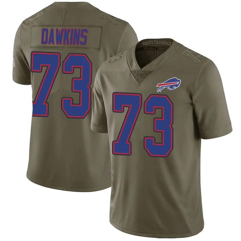 B.Bills #73 Dion Dawkins Player Olive Salute To Service Limited Football Jerseys