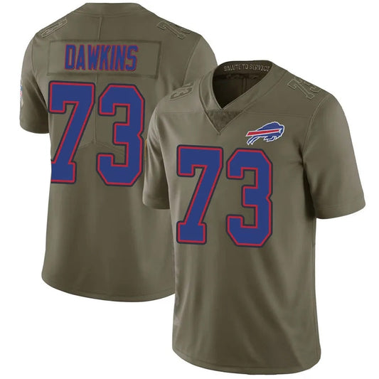 B.Bills #73 Dion Dawkins Player Olive Salute To Service Limited Football Jerseys