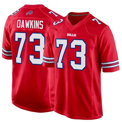 B.Bills #73 Dion Dawkins Player Red Home Game Football Jerseys