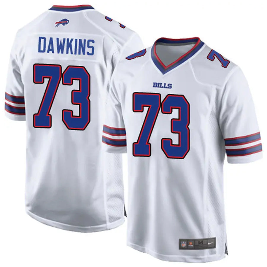 B.Bills #73 Dion Dawkins Player White Home Game Football Jerseys