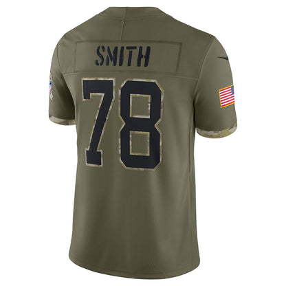 B.Bills #78 Bruce Smith Player Salute To Service Olive Football Jerseys