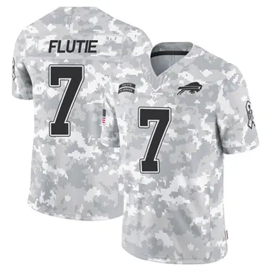 B.Bills #7 Doug Flutie Player Arctic Camo Salute to Service Limited Football Jerseys