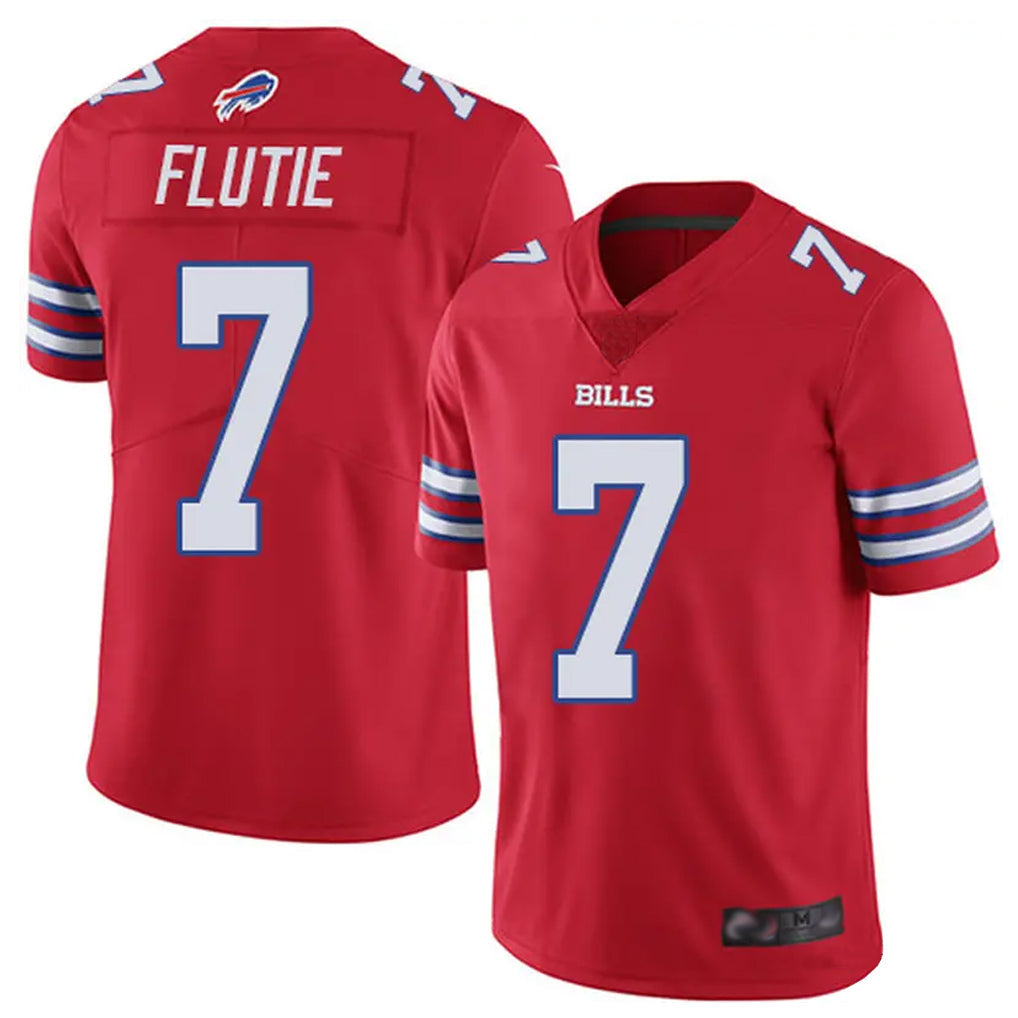 B.Bills #7 Doug Flutie Player Red Vapor Limited Football Jerseys