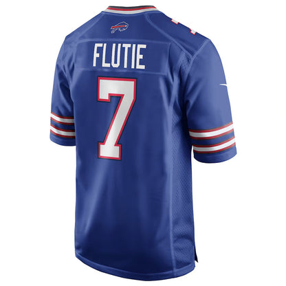 B.Bills #7 Doug Flutie Player Royal Home Game Football Jerseys