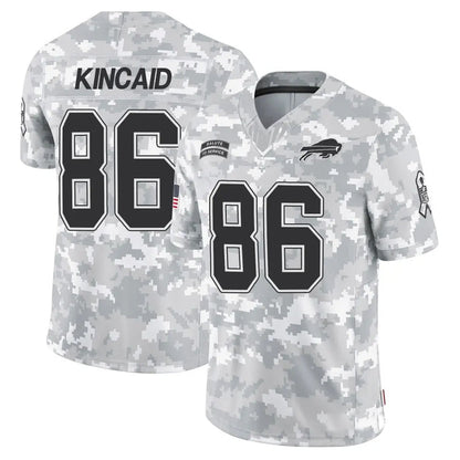 B.Bills #86 Dalton Kincaid Player Arctic Camo Salute to Service Limited Football Jerseys