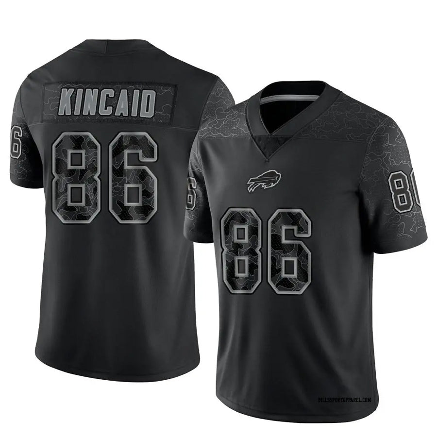 B.Bills #86 Dalton Kincaid Player Black RFLCTV Limited Football Jerseys