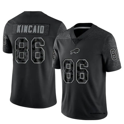 B.Bills #86 Dalton Kincaid Player Black RFLCTV Limited Football Jerseys