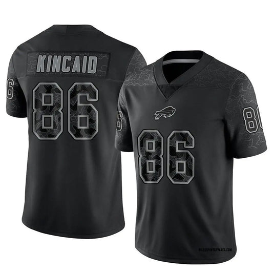 B.Bills #86 Dalton Kincaid Player Black RFLCTV Limited Football Jerseys