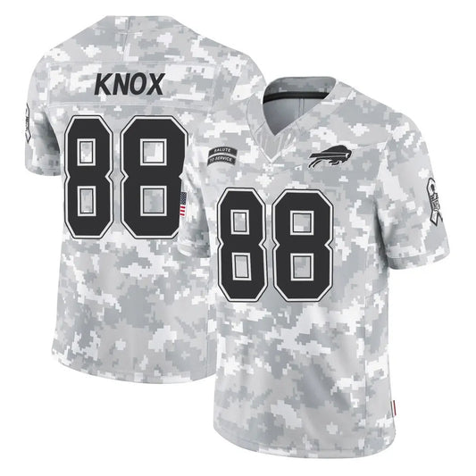 B.Bills #88 Dawson Knox Player Arctic Camo Salute to Service Limited Football Jerseys
