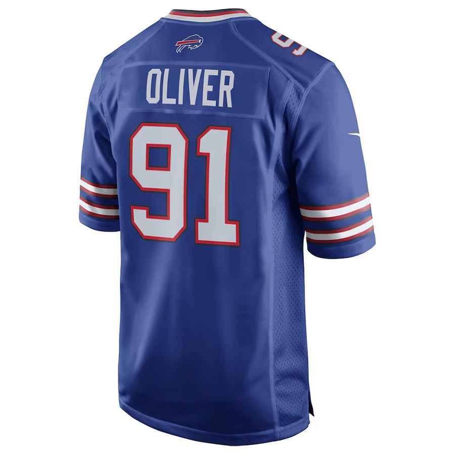 B.Bills #91 Ed Oliver Player Royal Home Game Football Jerseys