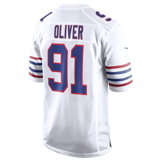 B.Bills #91 Ed Oliver Player White Game Football Jerseys