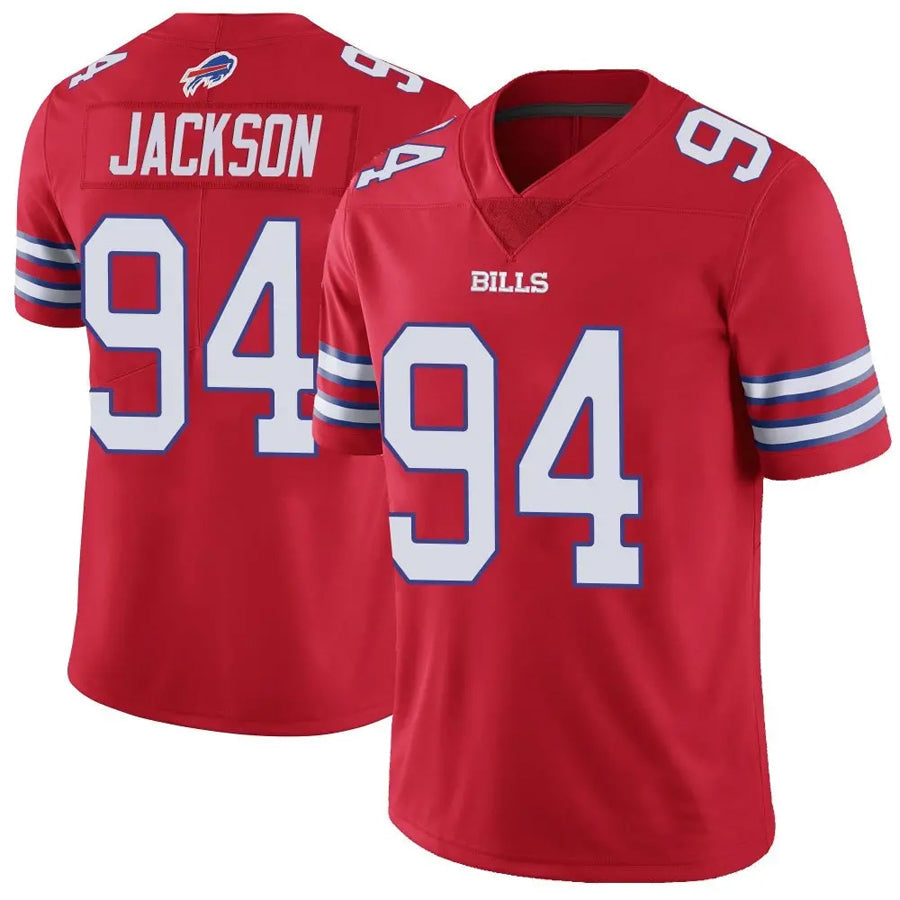 B.Bills #94 Landon Jackson Player Vapor F.U.S.E. Limited Red Football Jerseys