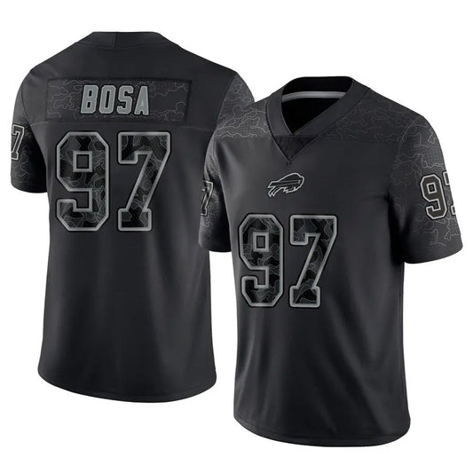 B.Bills #97 Joey Bosa Player Black RFLCTV Limited Football Jerseys