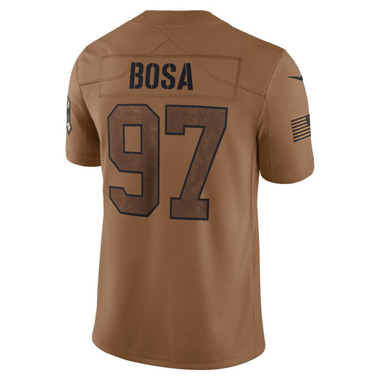 B.Bills #97 Joey Bosa Player Brown Salute To Service Limited Football Jerseys