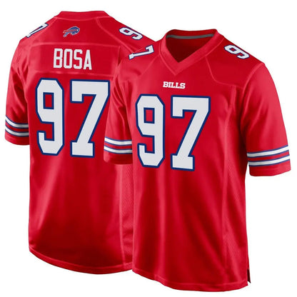 B.Bills #97 Joey Bosa Player Red Home Game Football Jerseys