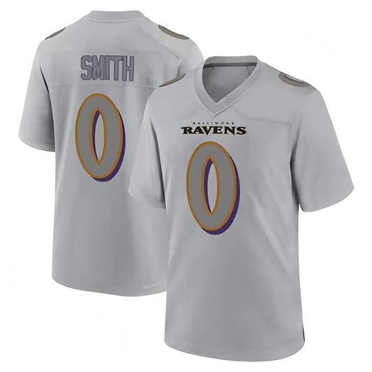 B.Ravens #0 Roquan Smith Player Color Rush Vapor Untouchable Gray Football Jerseys