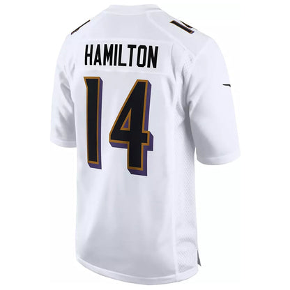 B.Ravens #14 Kyle Hamilton Player Fashion White Game Football Jerseys