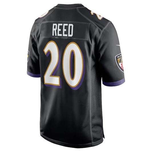 B.Ravens #20 Ed Reed Player Black Game Home Football Jerseys