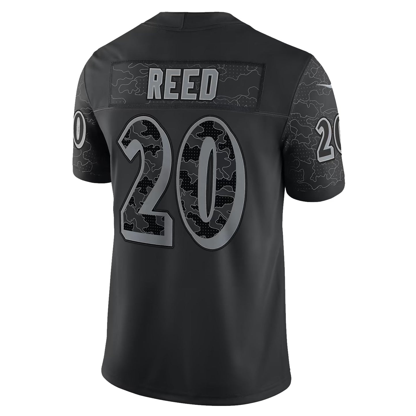 B.Ravens #20 Ed Reed Player Black RFLCTV Limited Football Jerseys