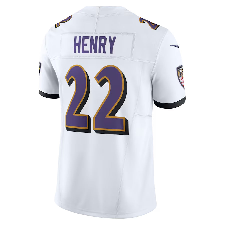 B.Ravens #22 Derrick Henry Player Vapor F.U.S.E. Limited White Football Jerseys