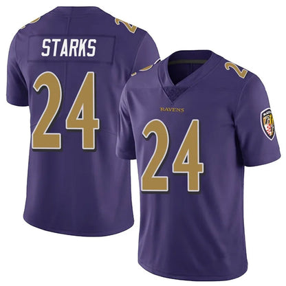 B.Ravens #24 Malaki Starks Player Purple Vapor F.U.S.E. Limited Football Jerseys