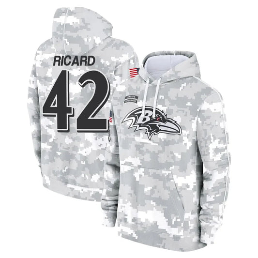 B.Ravens #42 Patrick Ricard Player Arctic Camo Salute To Service Football Jerseys