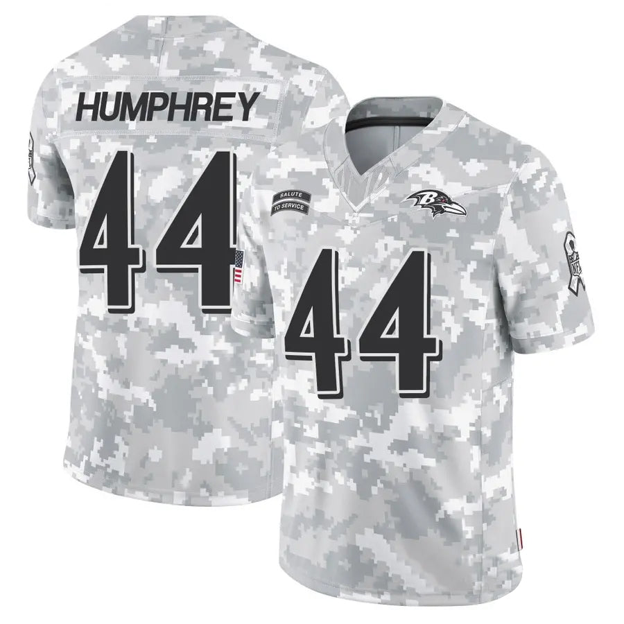 B.Ravens #44 Marlon Humphrey Player Arctic Camo Salute to Service Limited Football Jerseys