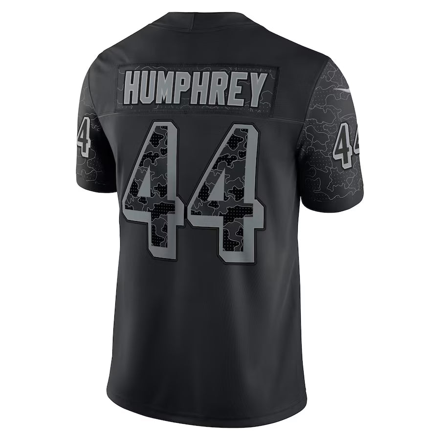 B.Ravens #44 Marlon Humphrey Player Black RFLCTV Limited Football Jerseys