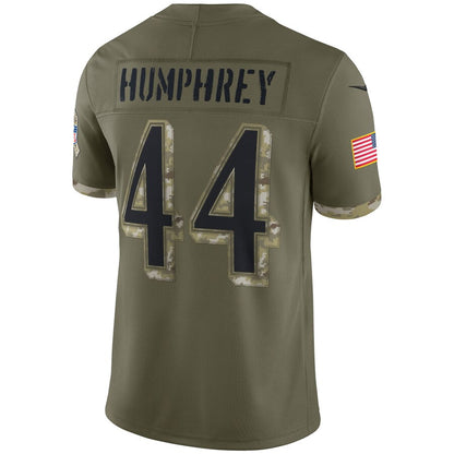 B.Ravens #44 Marlon Humphrey Player Olive Salute To Service Limited Football Jerseys