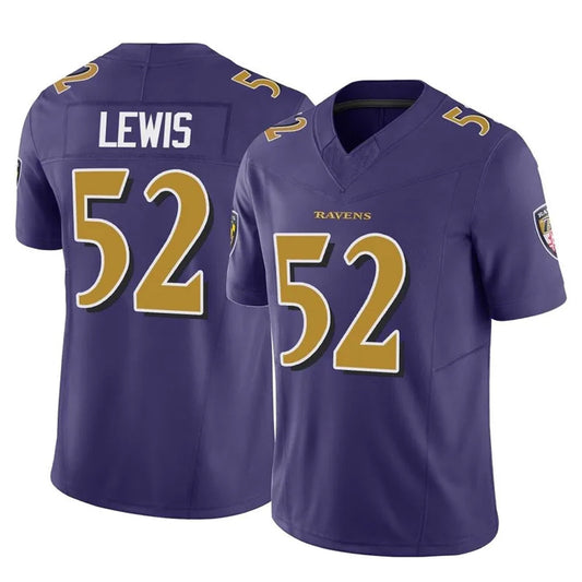 B.Ravens #52 Ray Lewis Player Vapor F.U.S.E. Limited Purple Football Jerseys