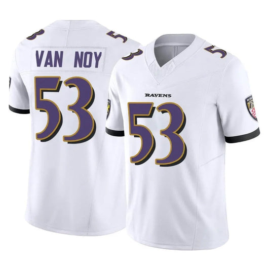 B.Ravens #53 Kyle Van Noy Player White Vapor F.U.S.E. Limited Football Jerseys