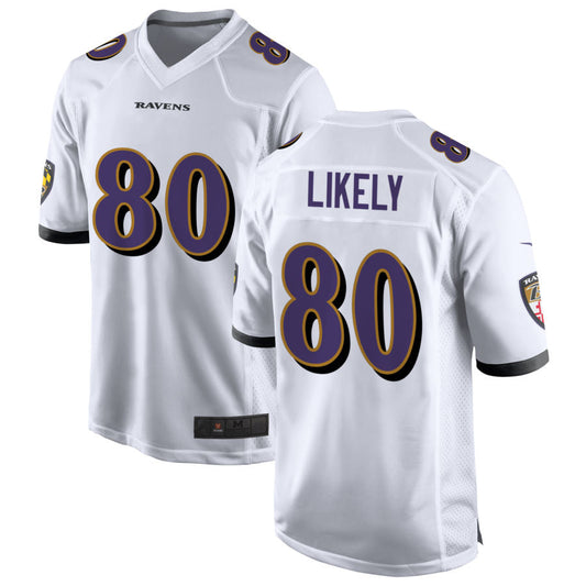 B.Ravens #80 Isaiah Likely Player White Game Home Football Jerseys